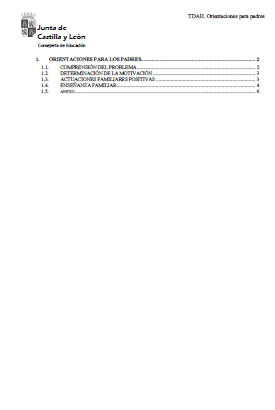 Orientaciones para padres TDAH